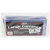 Image 1 : BCW LARGE CURRENCY TOP LOADERS 25CT.