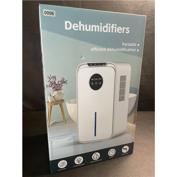 1 Large Household Dehumidifier (85oz Capacity) w/ LCD Display & 7-Colored Night Light - Brand New!