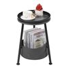 Image 1 : 1 Lemonda 3-Leg Round Marble End Table (2-Tier) Round Side Table - 11.8" x 17.8" - Grey - New in Box