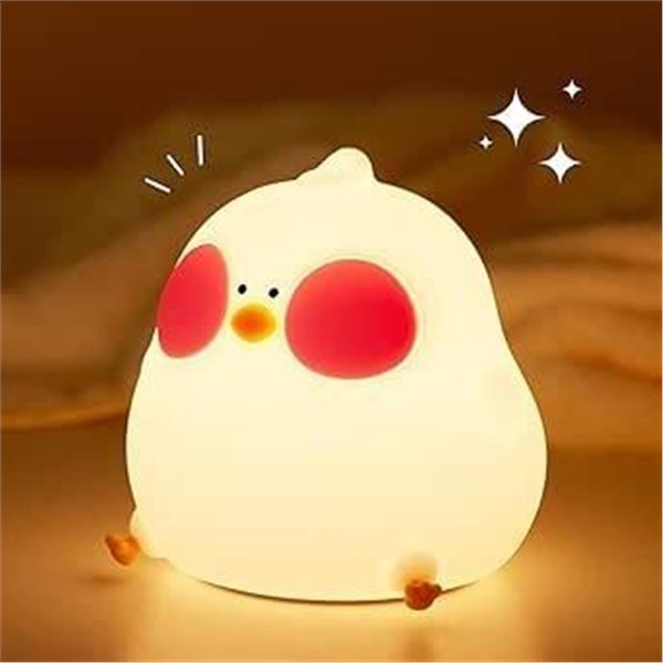1 RGBW Color-Changing Rechargeable Cooku Chick Silicone Night Light - New