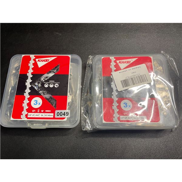 2 Packs of Kakei Chainsaw Chains - 3 Per Pack; (3/8" .043" 56 16"/40cm) - New