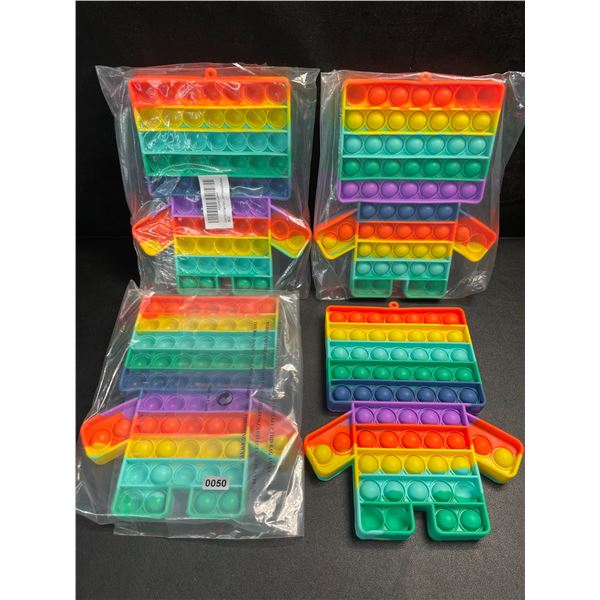 4 Large Sensory Pop-It Fidget Toys - Robot Design - New