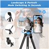 Image 4 : 1 Ubeesize 50" Adjustable Tripod Stand with Cell Phone Mount Holder & Bluetooth Remote - New