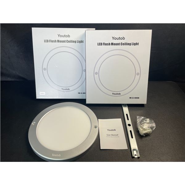 2 LED Flush Mount Ceiling Lights - 4000K - Model: FM-LS-4000K - Brand New