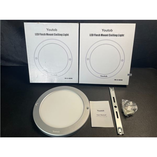 2 LED Flush Mount Ceiling Lights - 4000K - Model: FM-LS-4000K - Brand New
