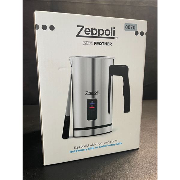 1 Zeppoli Stainless Steel Electric Milk Frother/Warmer with Dual Density - Brand New!