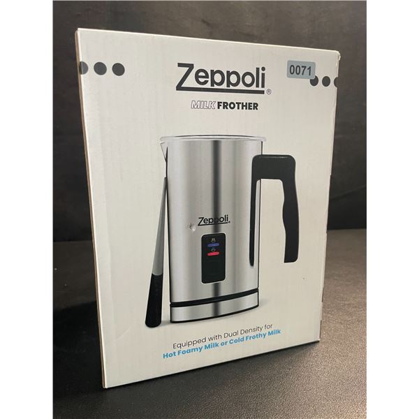 1 Zeppoli Stainless Steel Electric Milk Frother/Warmer with Dual Density - Brand New!