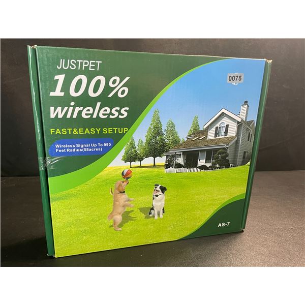 1 JustPet 100% Wireless Pet Fence Containment GPS Dog Collar System (Model AS-7) - New