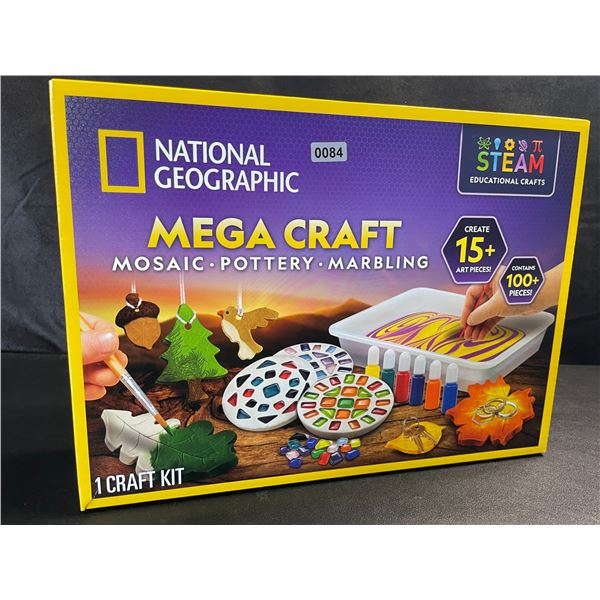 1 National Geographic Mega Arts and Craft Kit; Mosaic/Pottery/Marbling - Brand New!