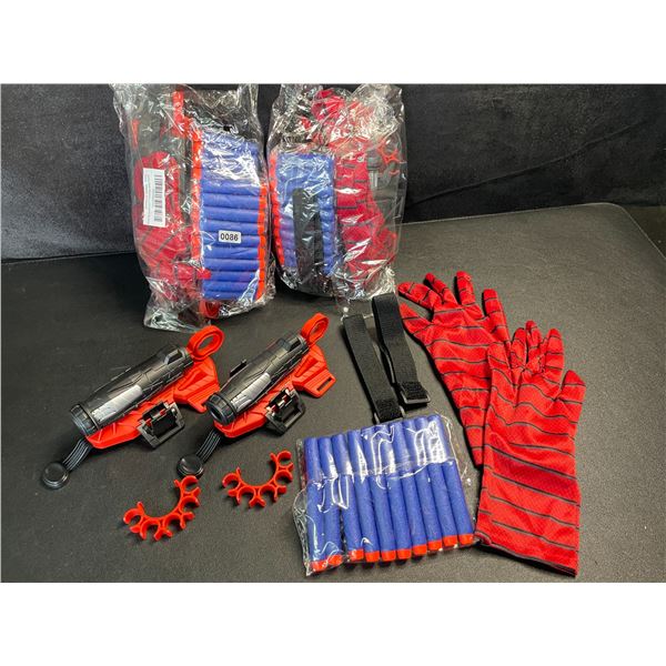 3 Spider Man Web Shooter Toy Sets with Foam Nerf Style Bullets - Brand New