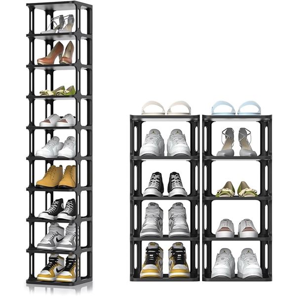 1 Vertical 10-Tier Shoe Storage Rack/Tall Shoe Tower for Small Spaces - New in Box (Assembly Req'd)