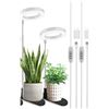 Image 1 : 2 Lordem Full Spectrum LED Halo Plant Lights for Indoor Plants w/ Adjustable Height/Brightness - NEW