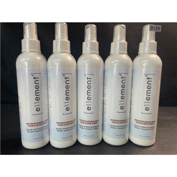5 Bottles of e11ement Hypochlorous Acid Face & Skincare Sprays - 240ml Each - New Sealed