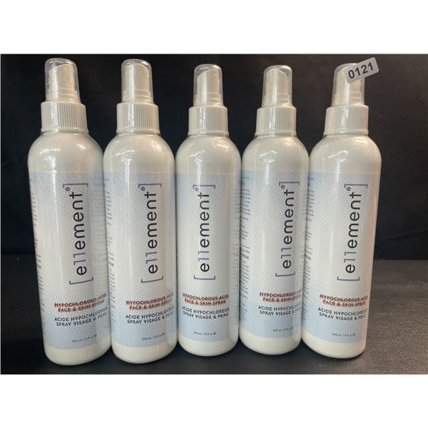 5 Bottles of e11ement Hypochlorous Acid Face & Skincare Sprays - 240ml Each - New Sealed