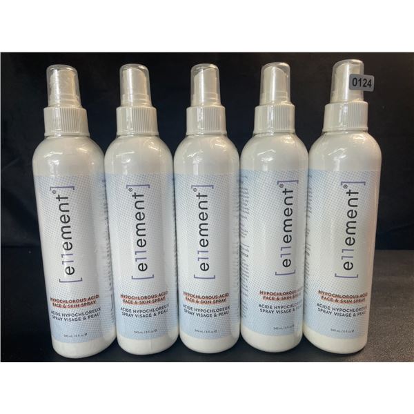 5 Bottles of e11ement Hypochlorous Acid Face & Skincare Sprays - 240ml Each - New Sealed