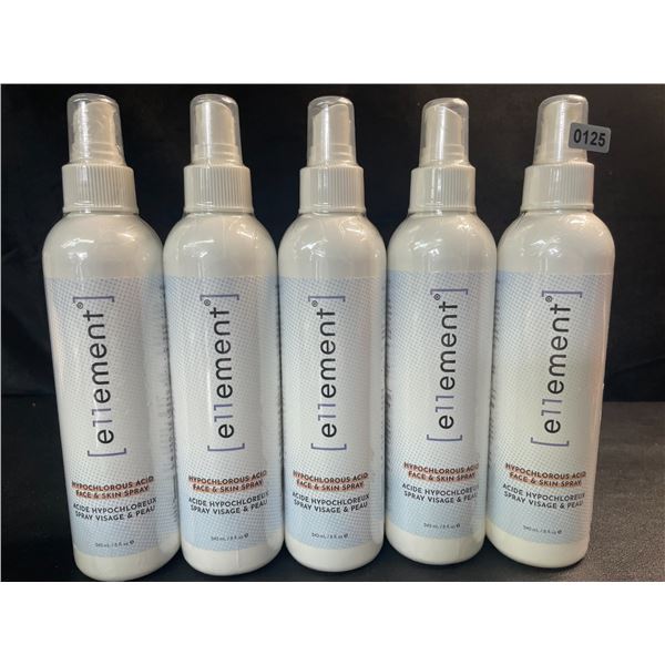 5 Bottles of e11ement Hypochlorous Acid Face & Skincare Sprays - 240ml Each - New Sealed