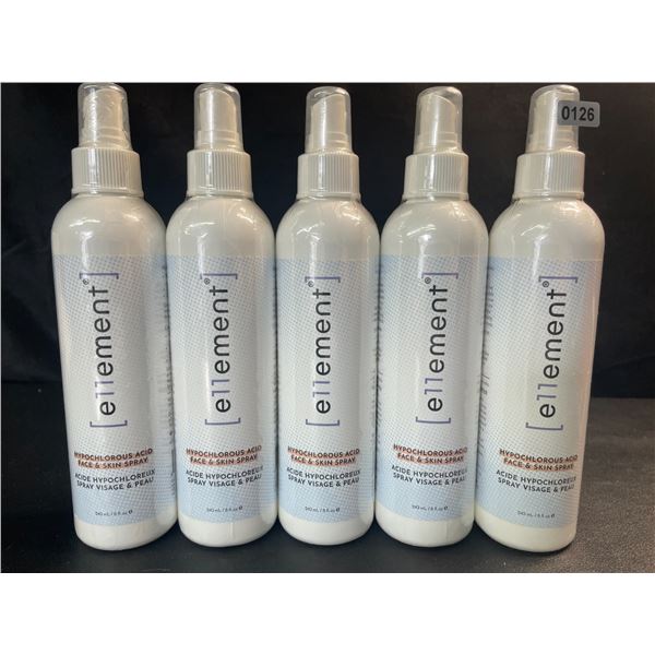 5 Bottles of e11ement Hypochlorous Acid Face & Skincare Sprays - 240ml Each - New Sealed
