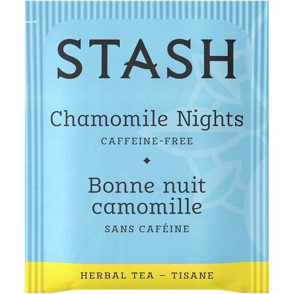1 Box of Stash Tea Company Chamomile Nights Caffeine-Free Herbal Tea Bags - 100 Count (BB: 02/2027)