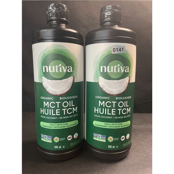 2 Bottles of Nutiva Organic MCT Oil from Coconut - Daily Keto Fuel - 946ml Each - New (BB: 2026 APR)