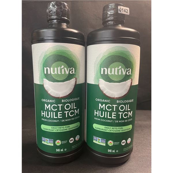 2 Bottles of Nutiva Organic MCT Oil from Coconut - Daily Keto Fuel - 946ml Each - New (BB: 2026 APR)