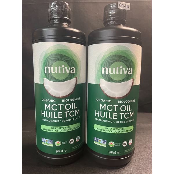 2 Bottles of Nutiva Organic MCT Oil from Coconut - Daily Keto Fuel - 946ml Each - New (BB: 2026 APR)
