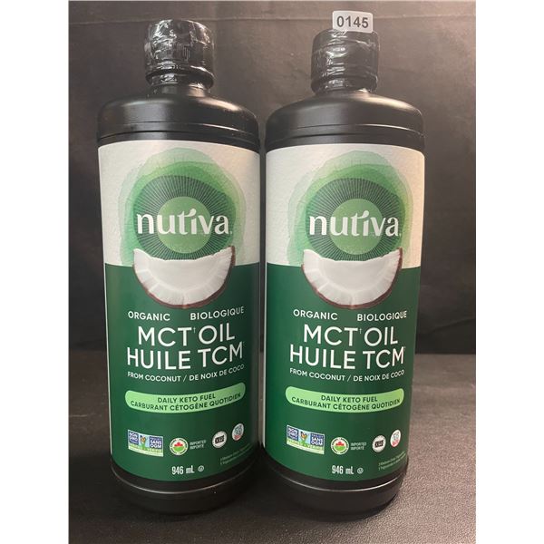 2 Bottles of Nutiva Organic MCT Oil from Coconut - Daily Keto Fuel - 946ml Each - New (BB: 2026 APR)