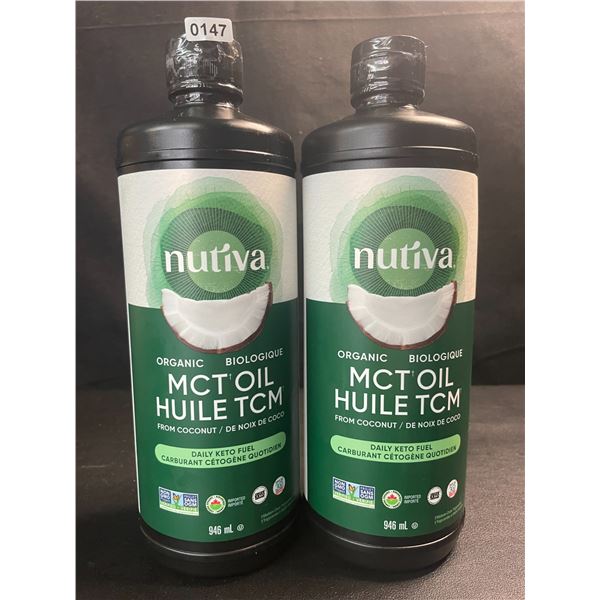2 Bottles of Nutiva Organic MCT Oil from Coconut - Daily Keto Fuel - 946ml Each - New (BB: 2026 APR)
