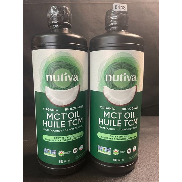 2 Bottles of Nutiva Organic MCT Oil from Coconut - Daily Keto Fuel - 946ml Each - New (BB: 2026 APR)