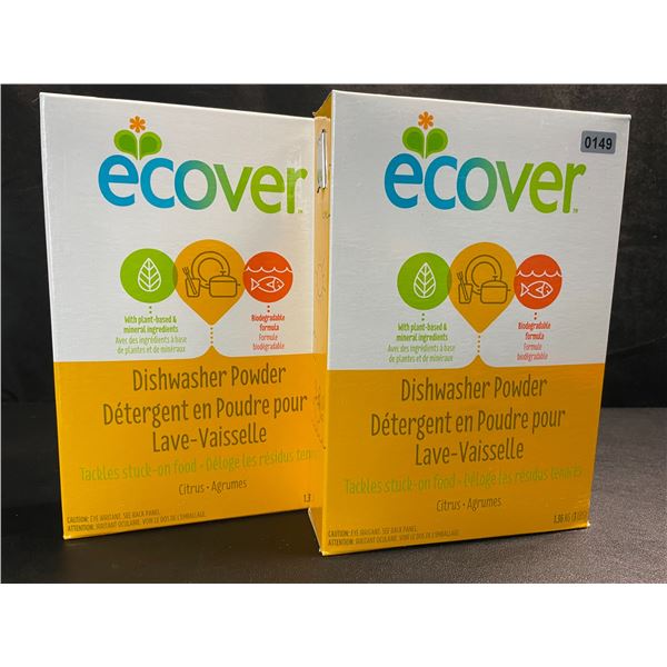 2 Boxes of Ecover Natural Plant-Based Dishwasher Powder - Citrus - 1.36kg - New Sealed