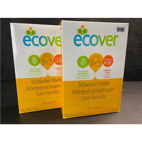 2 Boxes of Ecover Natural Plant-Based Dishwasher Powder - Citrus - 1.36kg - New Sealed