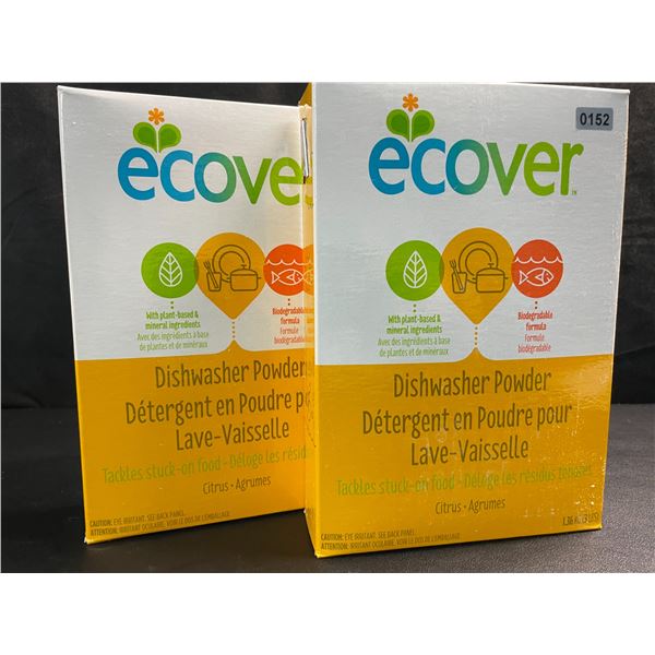 2 Boxes of Ecover Natural Plant-Based Dishwasher Powder - Citrus - 1.36kg - New Sealed