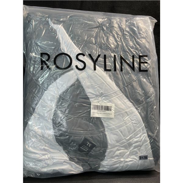 1 Rosyline Men's Plush Bath Robe - Grey/White - Size XL - New Sealed