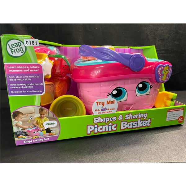 1 Leap Frog Shapes & Sharing Picnic Basket Toy Set - For Ages 6+ Months - Brand New
