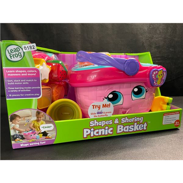1 Leap Frog Shapes & Sharing Picnic Basket Toy Set - For Ages 6+ Months - Brand New