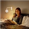 Image 5 : 2 Swing Arm Wall-Mounted Reading Lights for Bedroom (Hardwired) - White; 3000K - New in Box