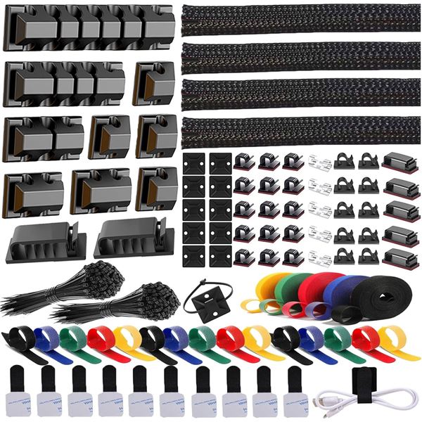 2 Vaovao 300PC Cable Management Kits for Organizing Cables/Cords - Brand New!
