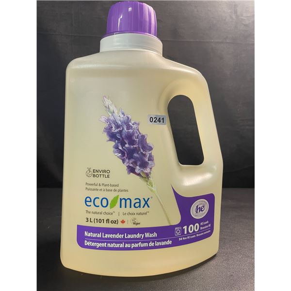 1 Jug of Eco Max Powerful & Plant-Based Natural Lavender Laundry Wash - 3L/100 Loads - New