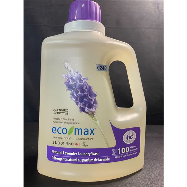 1 Jug of Eco Max Powerful & Plant-Based Natural Lavender Laundry Wash - 3L/100 Loads - New