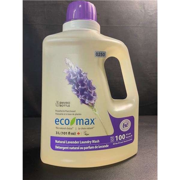 1 Jug of Eco Max Powerful & Plant-Based Natural Lavender Laundry Wash - 3L/100 Loads - New