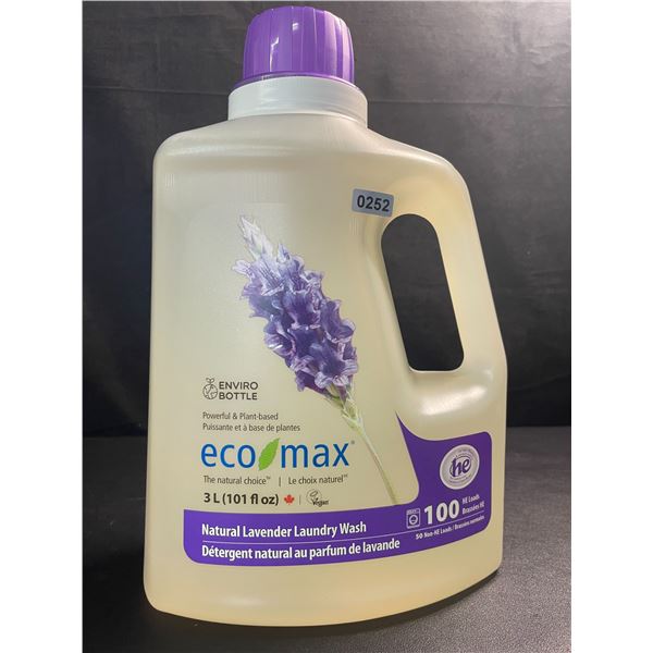 1 Jug of Eco Max Powerful & Plant-Based Natural Lavender Laundry Wash - 3L/100 Loads - New
