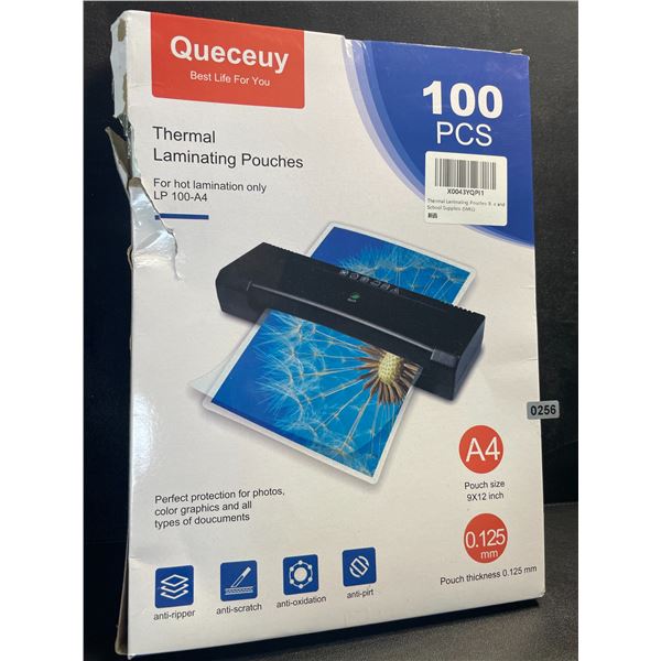 1 Pack of 9x12inch Thermal Laminating Pouches - 100PCS - New