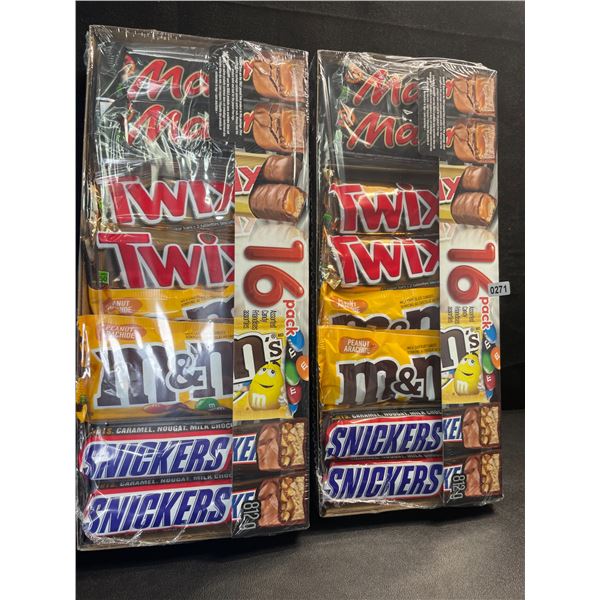 2 Packs of Assorted Chocolate Bars/Candy - 16 Per Pack - Twix - Mars - Snickers - M&M's - New