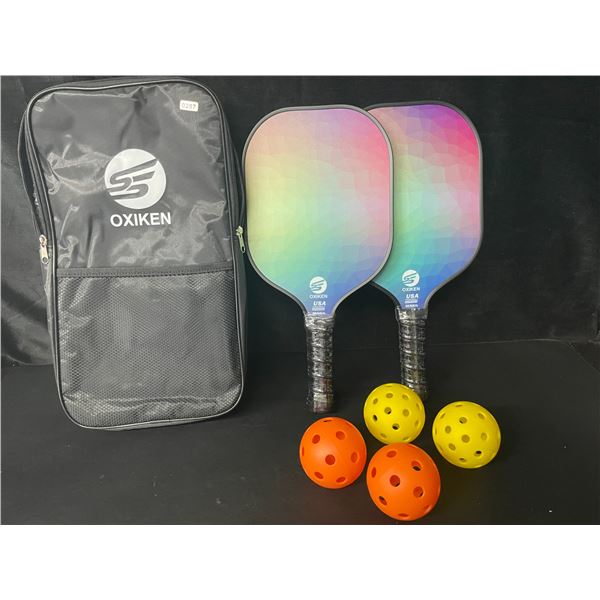 1 Oxiken 2PC Pickleball Paddle Set - (Includes 2 Paddles & 4 Balls) - Brand New