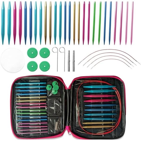 1 Circular Knitting Needle Set with Storage Case - Ergonomic Design - Brand New