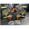 Image 3 : 2 Seven Chakra Crystal/Artificial Meditation Chakra Crystal Healing Trees for Home Decor - New