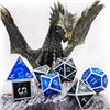 Image 1 : 1 Set of 7 Color-Changing Temp Metal D&D (Dungeons & Dragons) Dice - Black to Blue Colour - New!