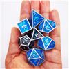 Image 2 : 1 Set of 7 Color-Changing Temp Metal D&D (Dungeons & Dragons) Dice - Black to Blue Colour - New!