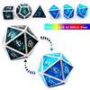 Image 6 : 1 Set of 7 Color-Changing Temp Metal D&D (Dungeons & Dragons) Dice - Black to Blue Colour - New!