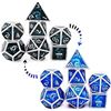 Image 6 : 1 Set of 7 Color-Changing Temp Metal D&D (Dungeons & Dragons) Dice - Black to Blue Colour - New!