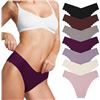 Image 1 : 2 Packs of Levao Women's Semaless Hipster Cheeky No-Show Stretchy Panties; 7 Pairs Each (Size XL)